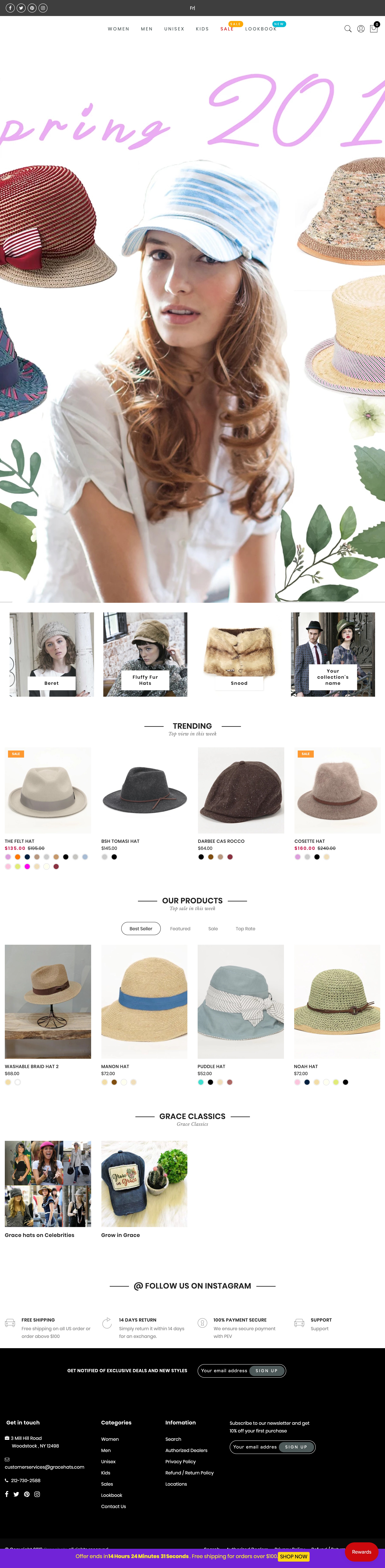 ファッション・ジュエリー コーポレートサイト制作 WEBデザイン参考ギャラリー Grace Hats Tokyo